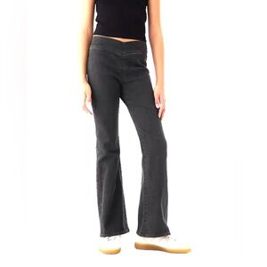 Gap Kids Girls 8 black ’70s High Rise Crossover Flare Pull-On Stretch Jeans boho